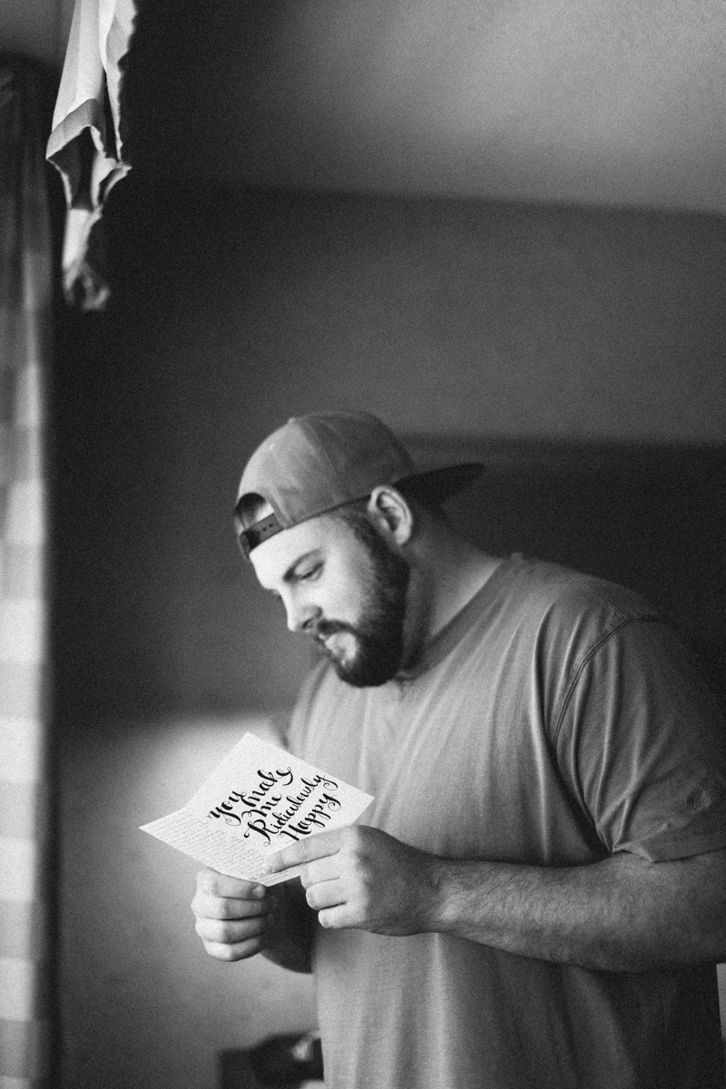 Groom getting ready for wedding in St Paul Minnesota