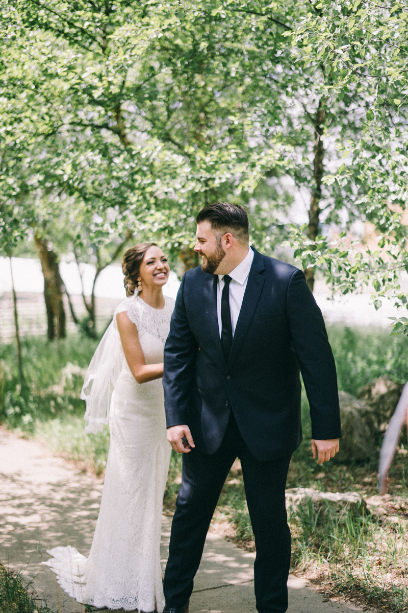 Bride and Groom first look in St Paul Minnesota