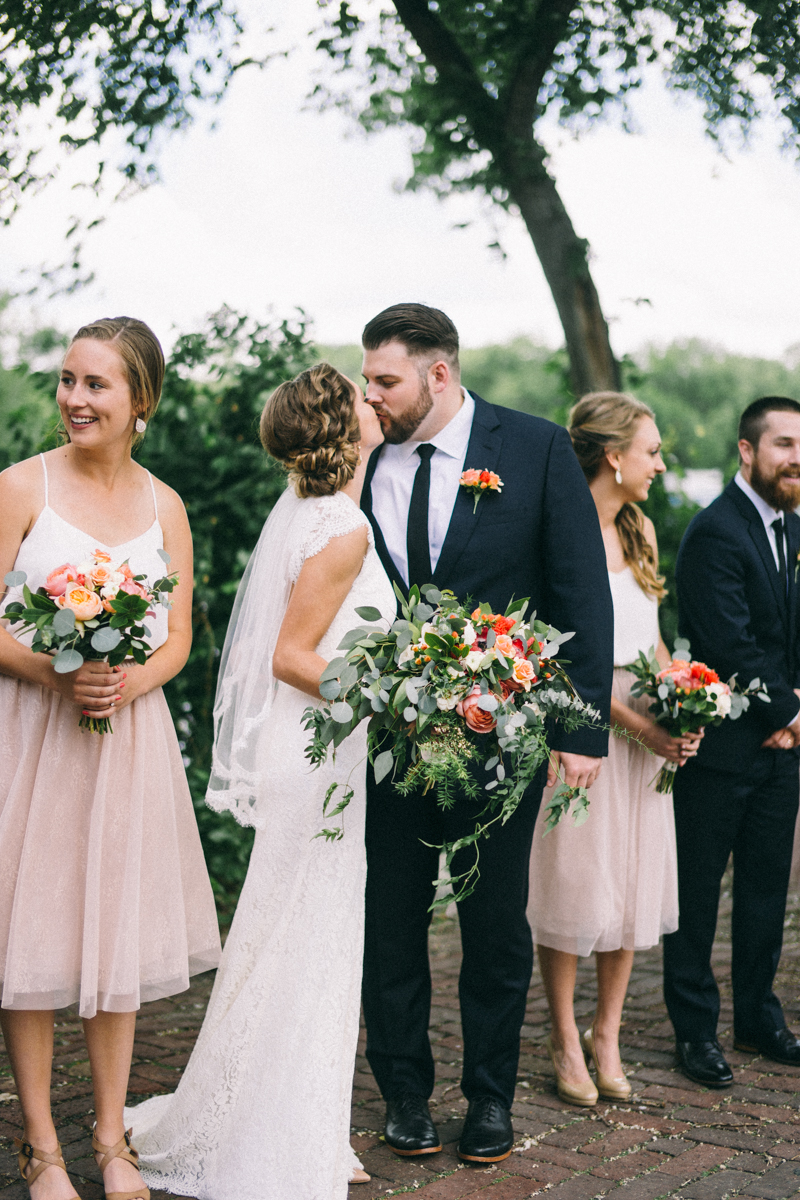 Bride and Groom at Minnesota boat club