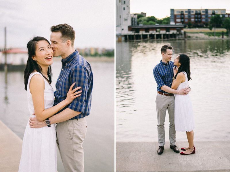 St Paul engagement photos by the river