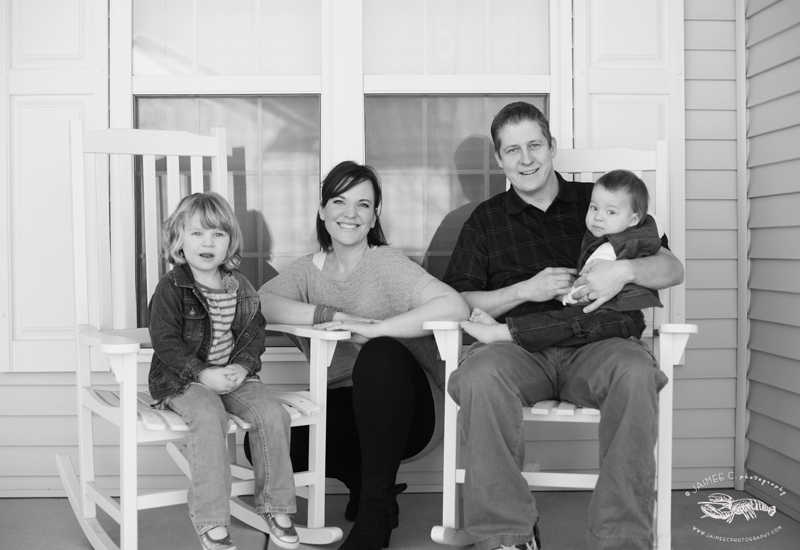 Family photo session on the froont porch | Maine Wedding & Portrait Photographer