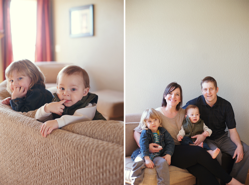 Family photo session on the couch | Maine Wedding & Portrait Photographer