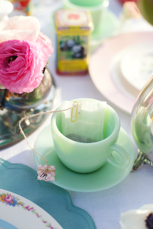 Tea Bag Place Setting | Bridal Tea Party | Maine Wedding & Portrait Photographer