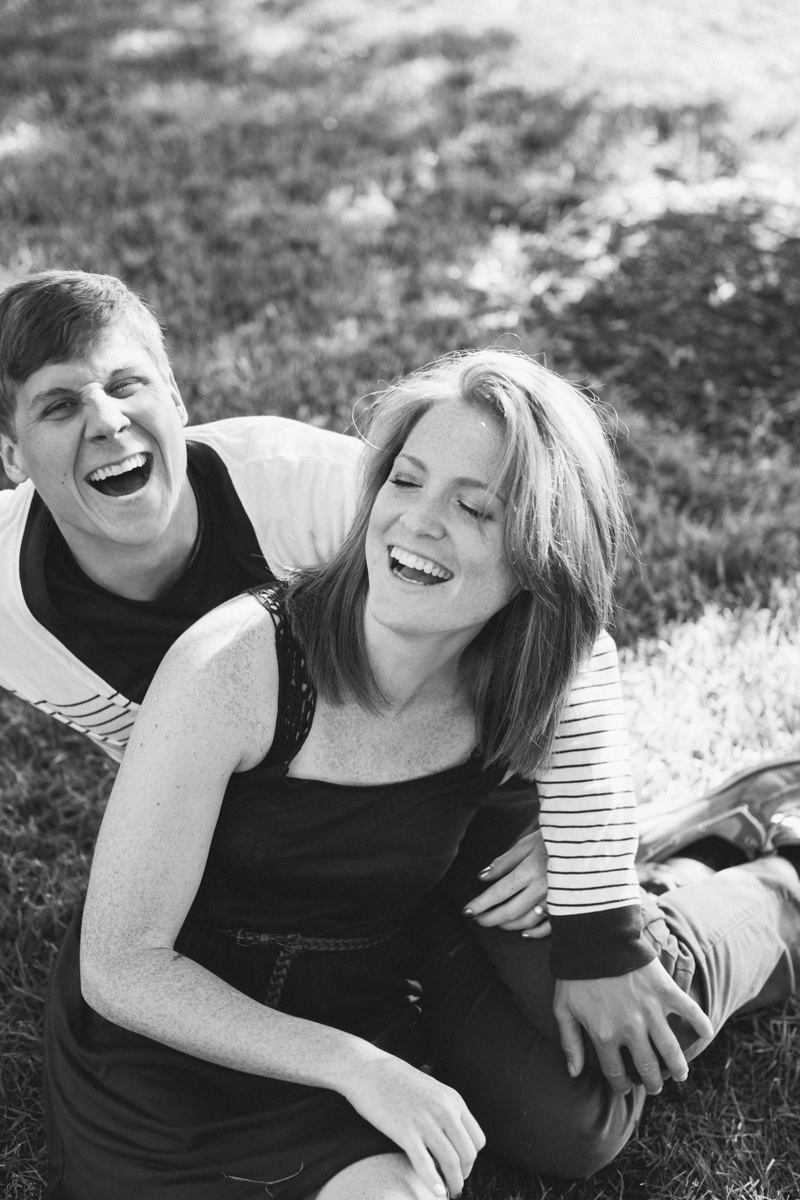 couple laughing engagement photos lifestyle
