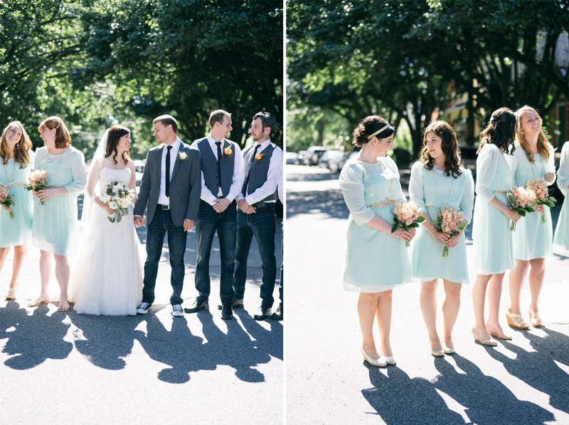 louisville green and gold bridal party