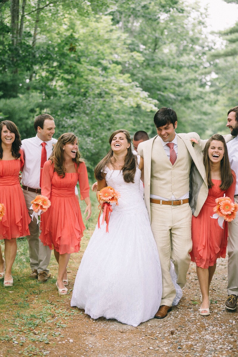 Maine woods bridal party pictures
