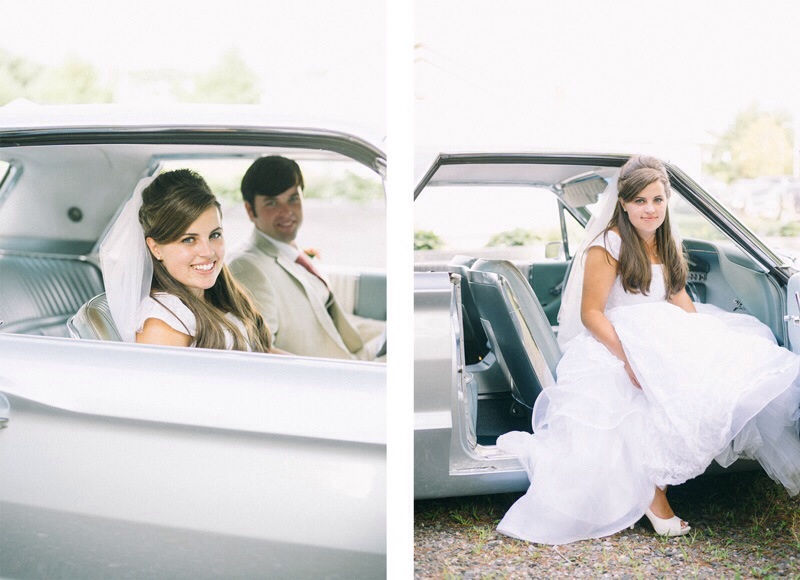 antique getaway car maine wedding