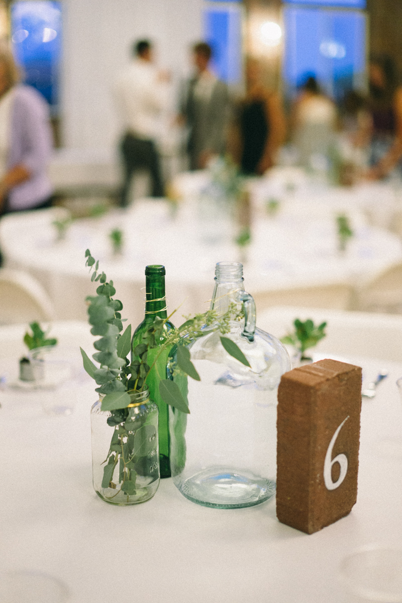 brick table numbers at kitchen chicago wedding