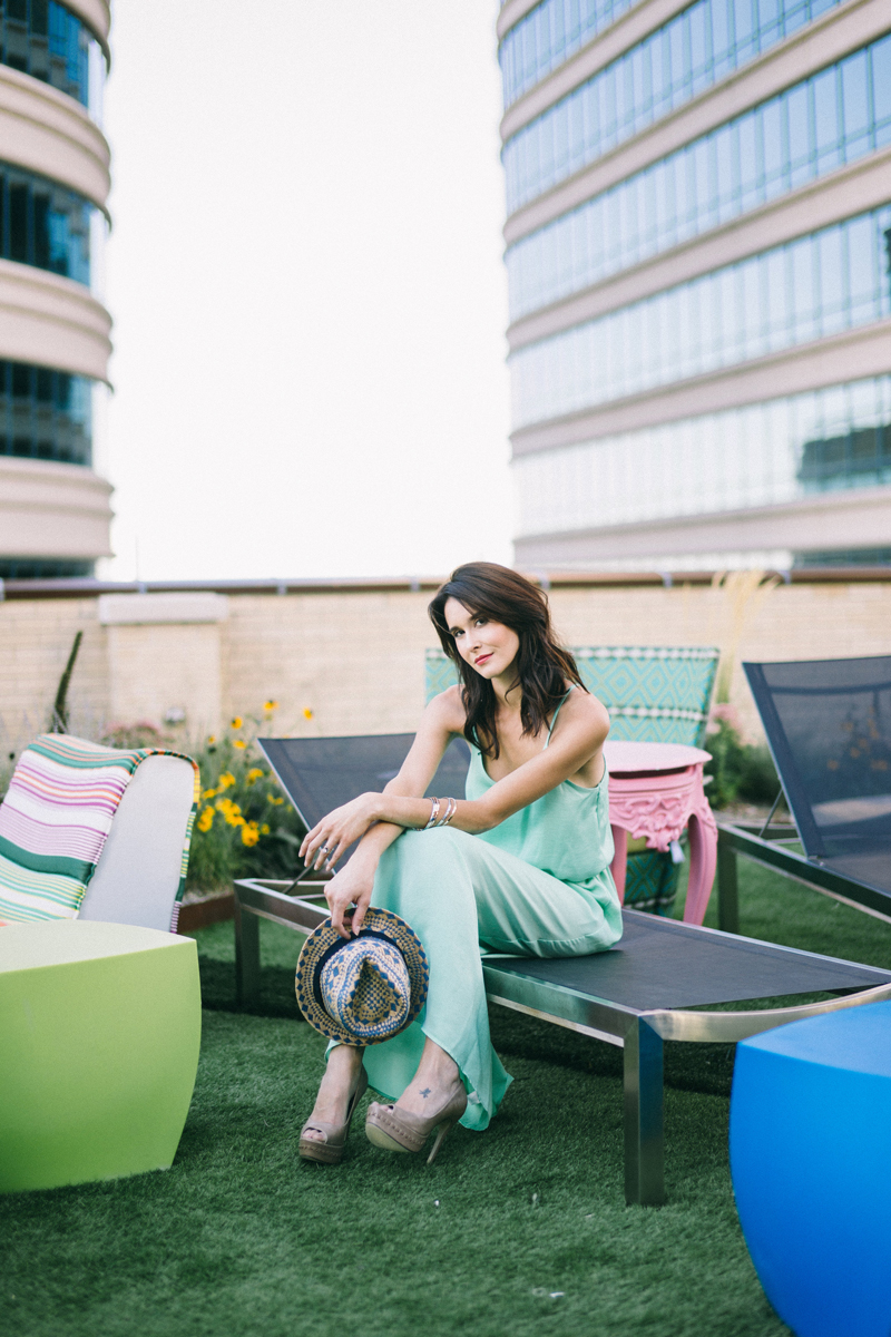 summer downtown rooftop editorial in minneapolis