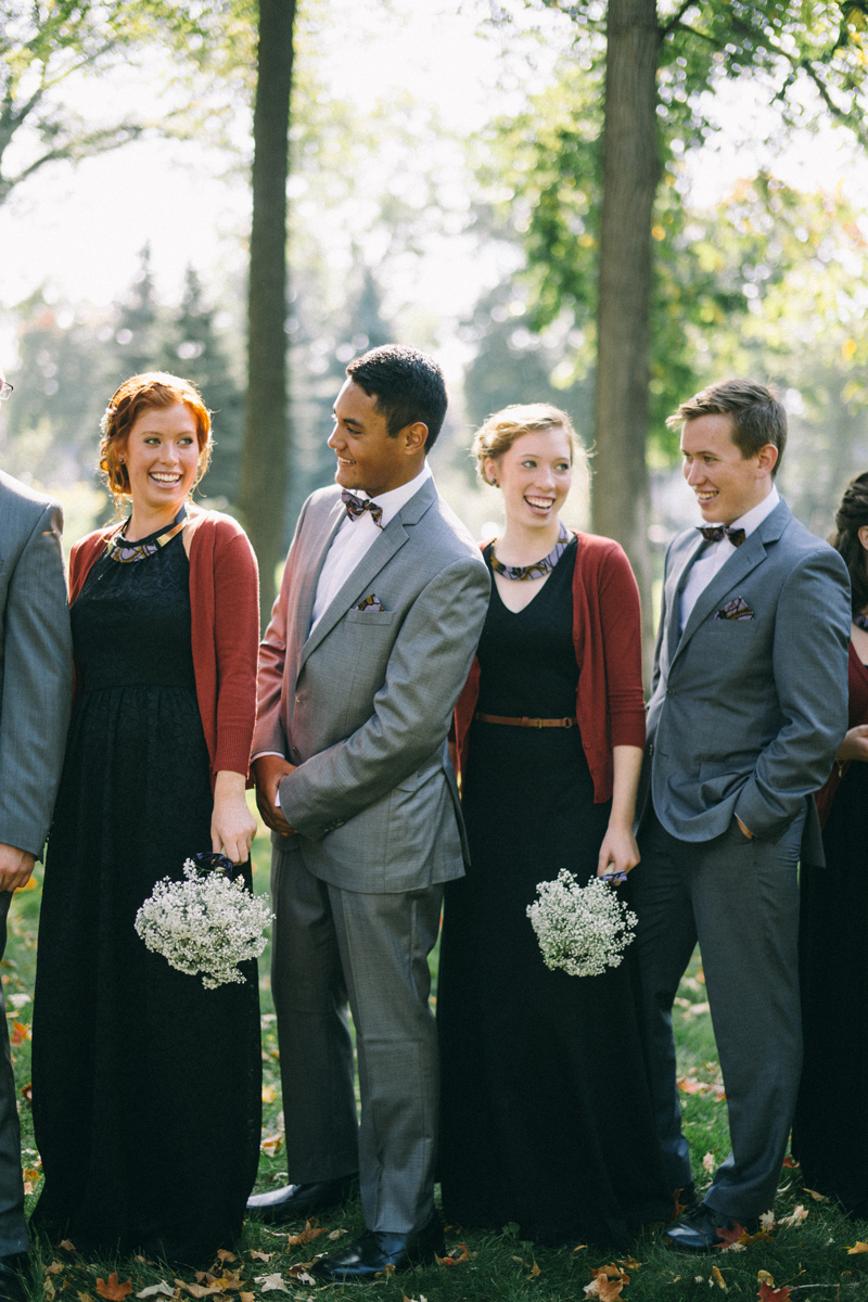 fall bridal party in st paul minnesota
