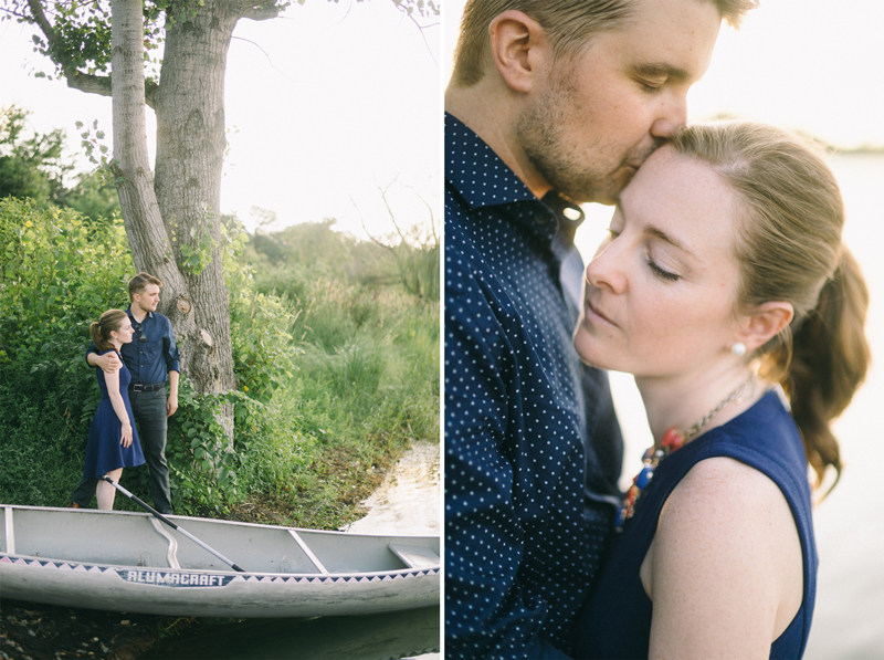 Minneapolis lake of the isles canoe engagement photos 