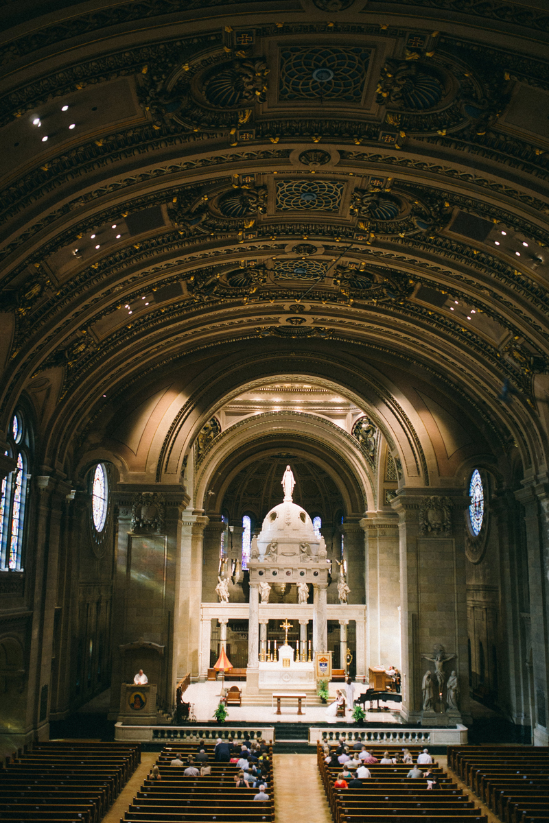 Minneapolis fine art wedding photography in the Basilica of St Marys