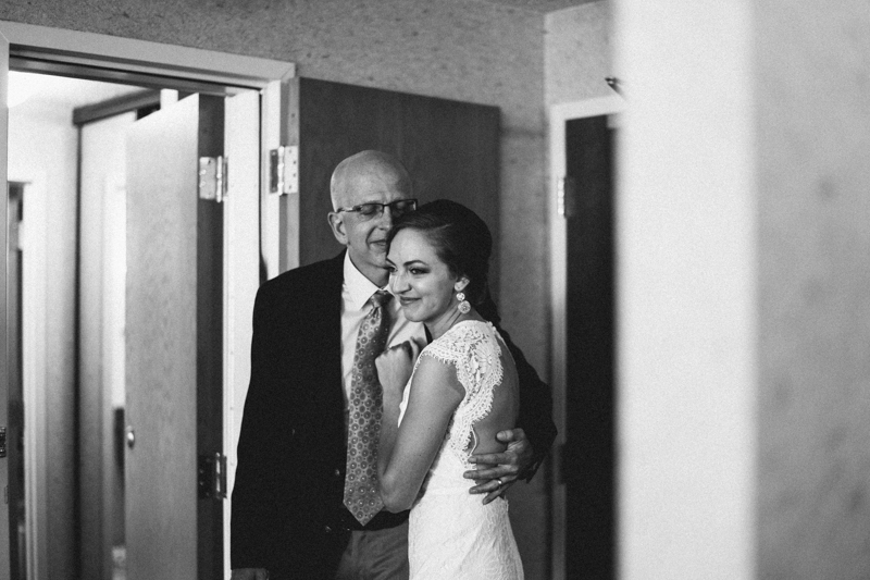 Father seeing bride before wedding