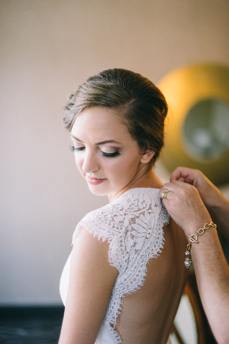 Bride getting ready for her St Paul wedding