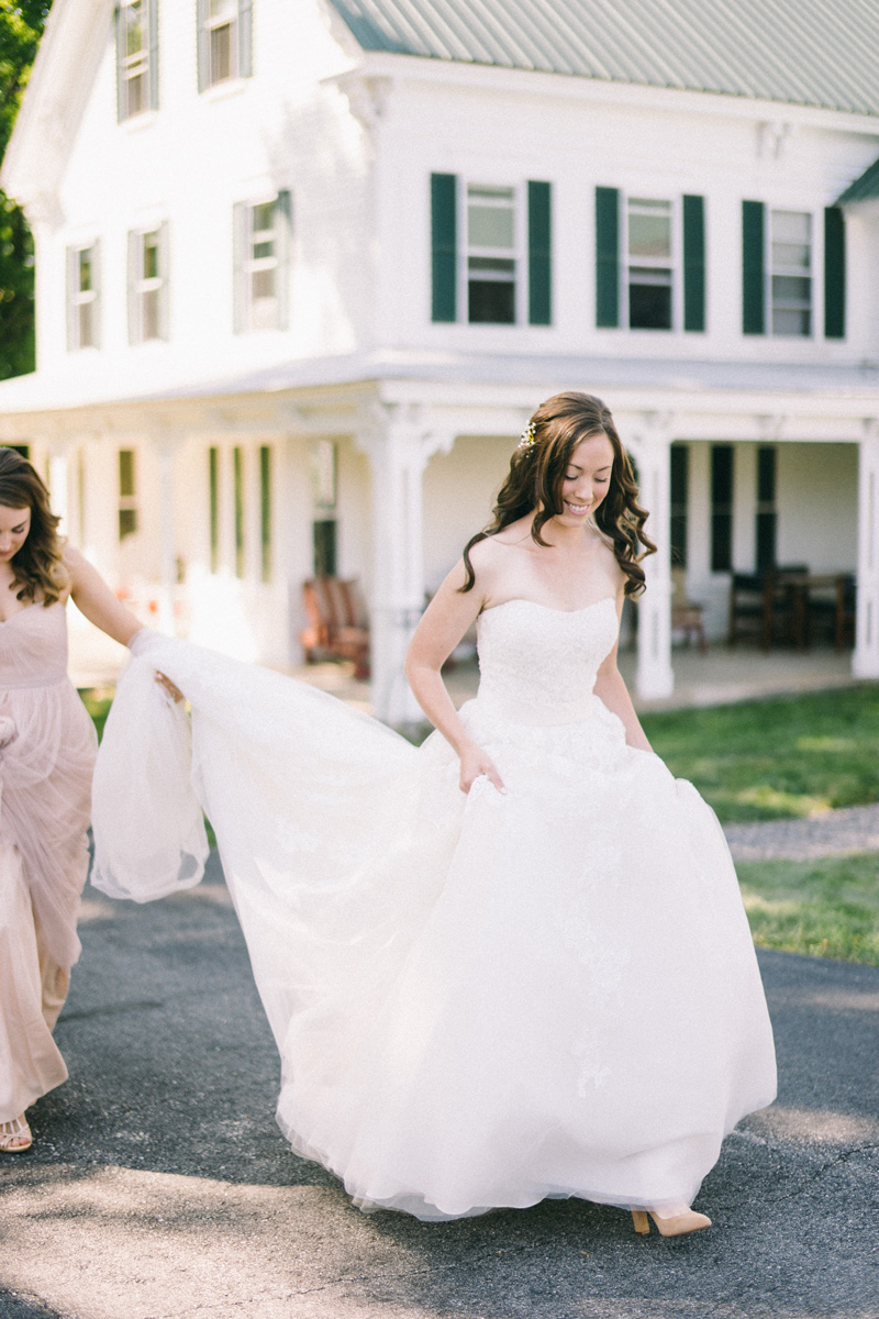 Bride going to first look Maine Fine Art Wedding Photography