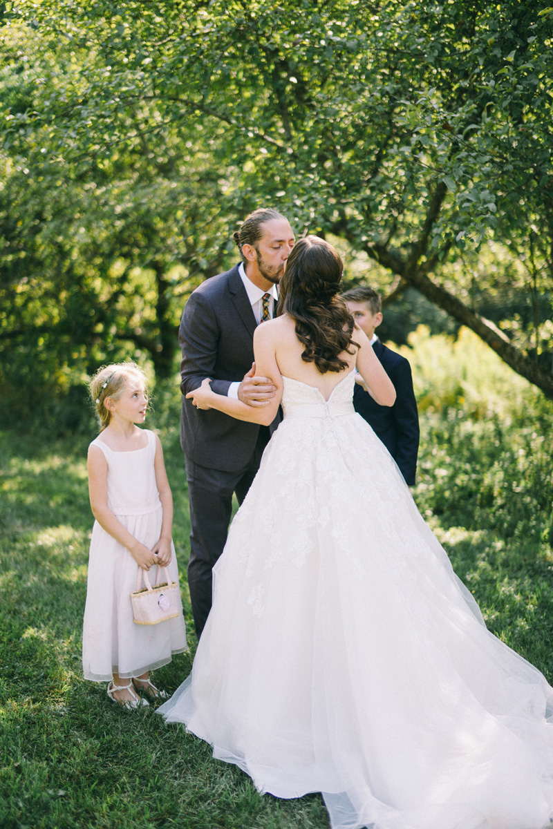 Family First look Maine Fine Art Wedding Photography