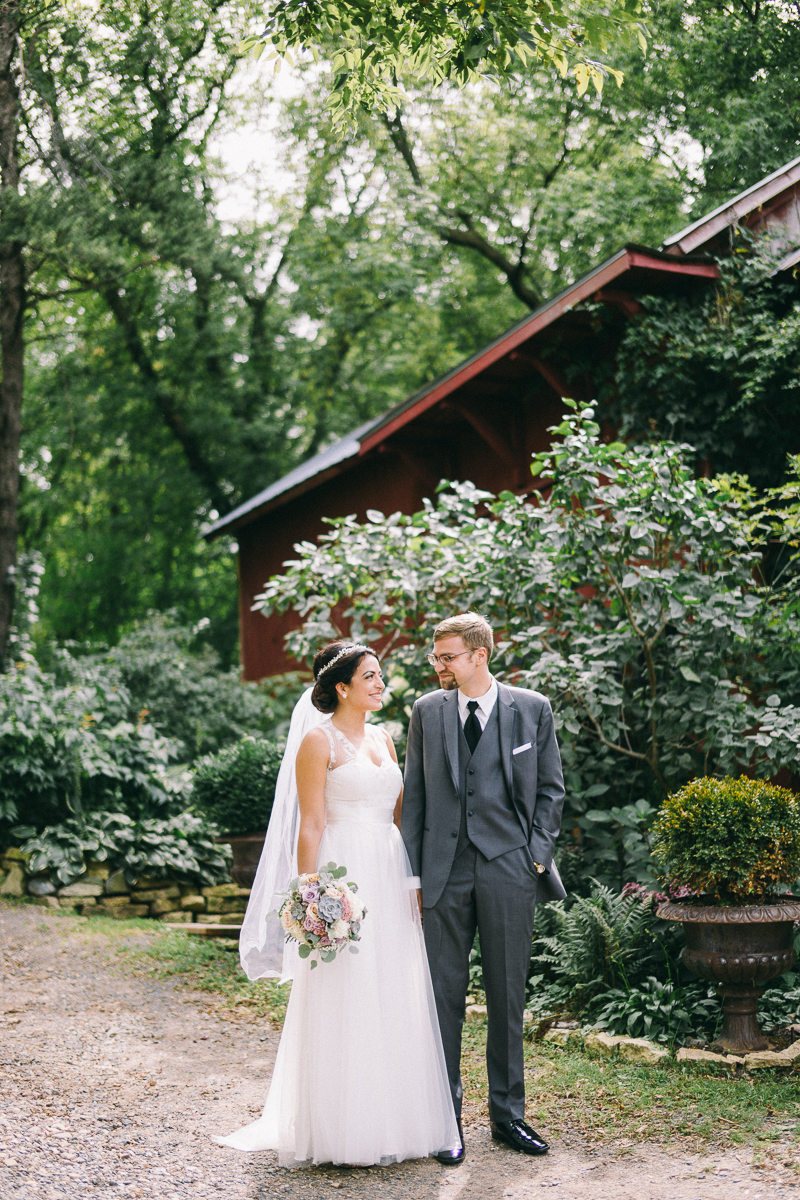 Bride and groom at Camrose Hill Stillwater Fine Art Wedding 