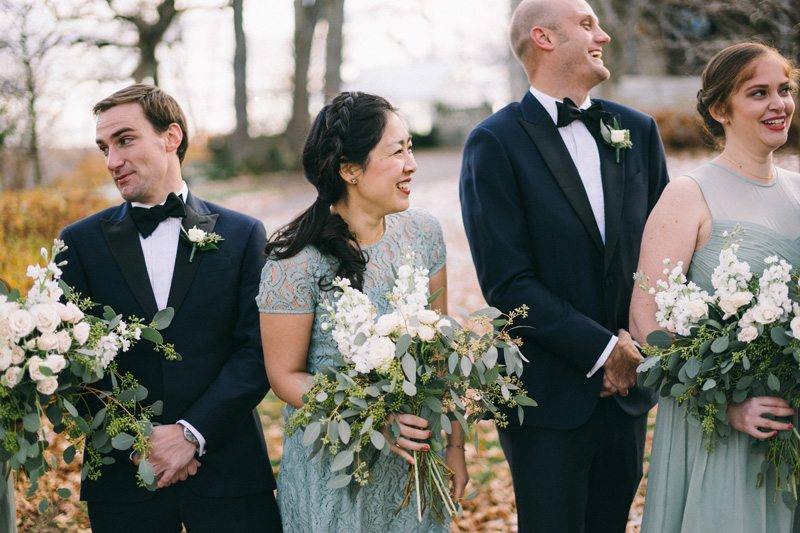 St Paul winter wedding bridal party photos