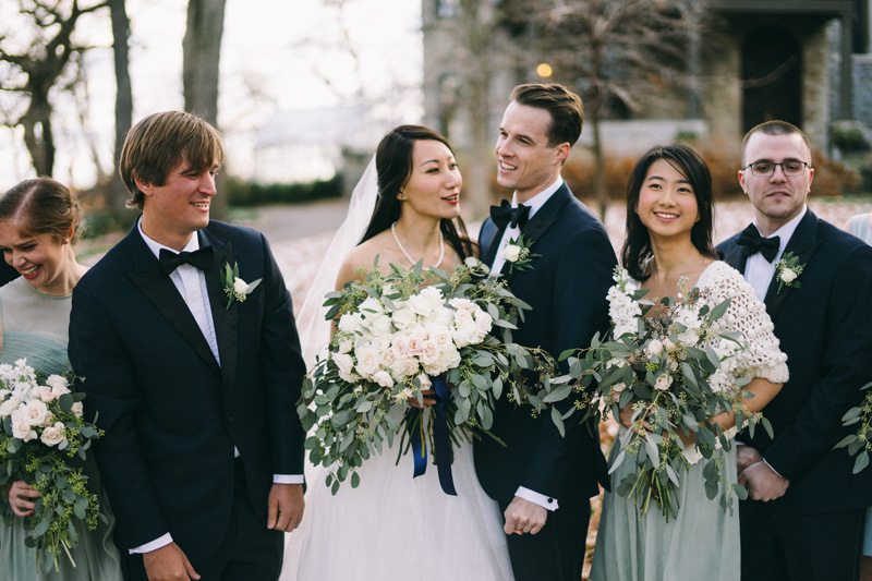 St Paul winter wedding bridal party photos