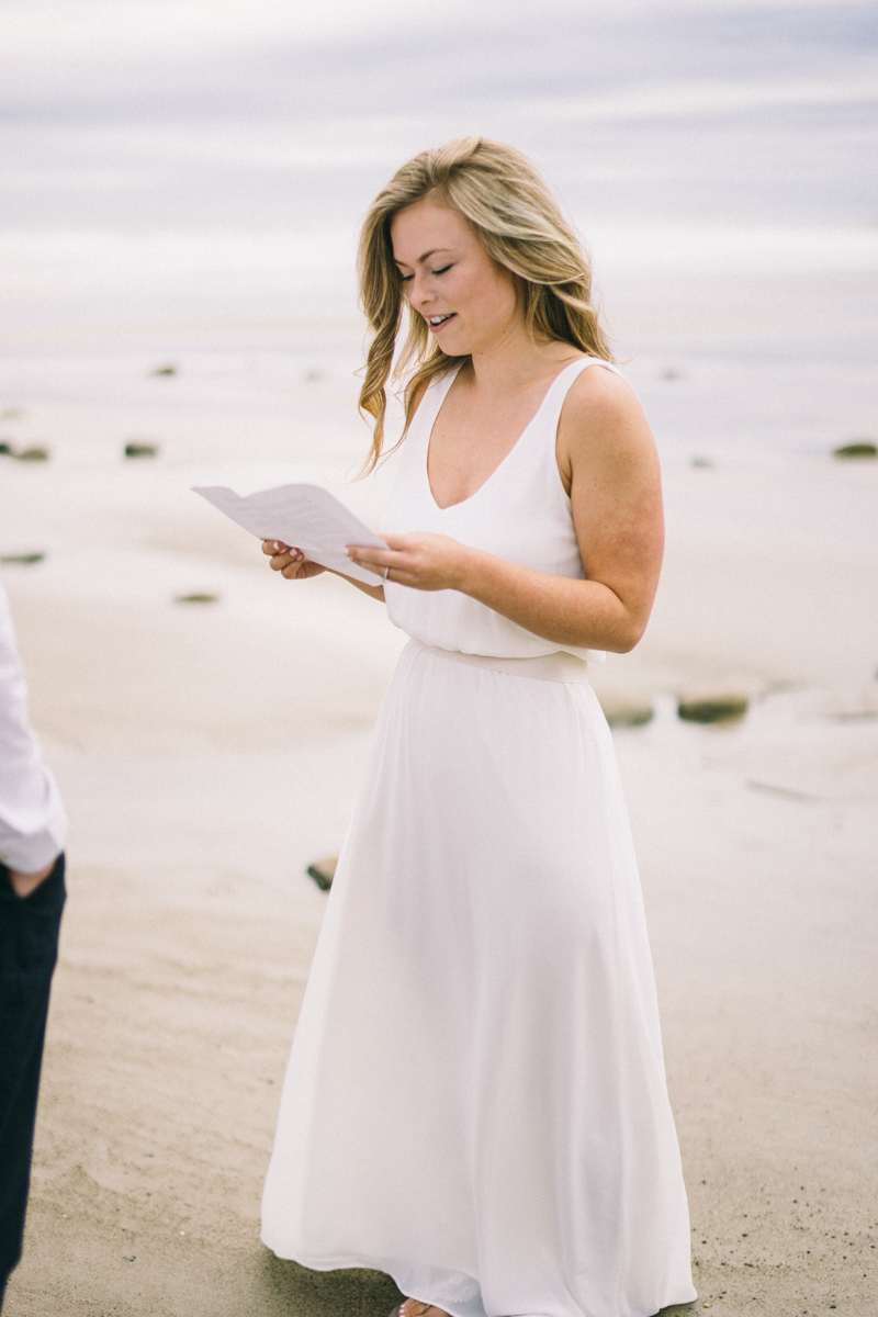 Wedding Vows on Maine Beach