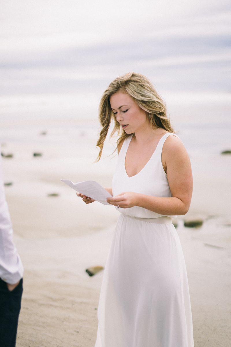 Wedding vows on maine beach