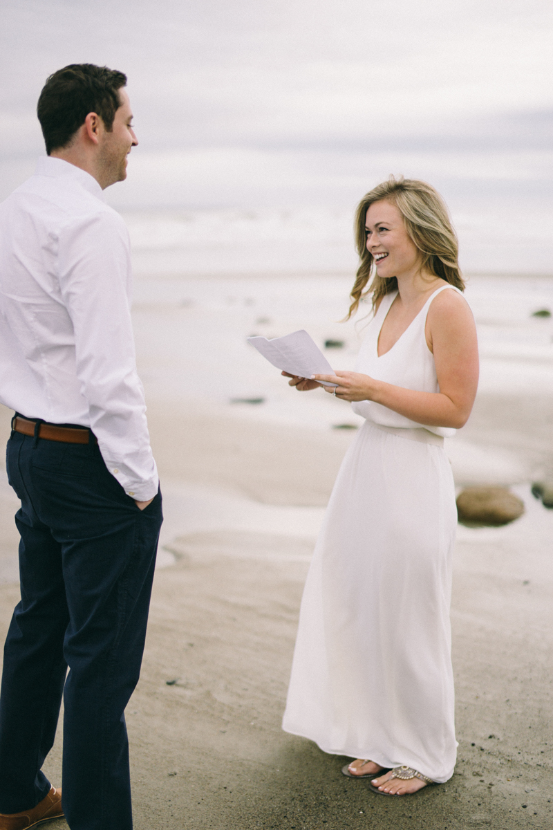 Wedding vows on maine beach