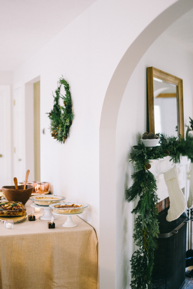 Newlywed Christmas dinner in Maine