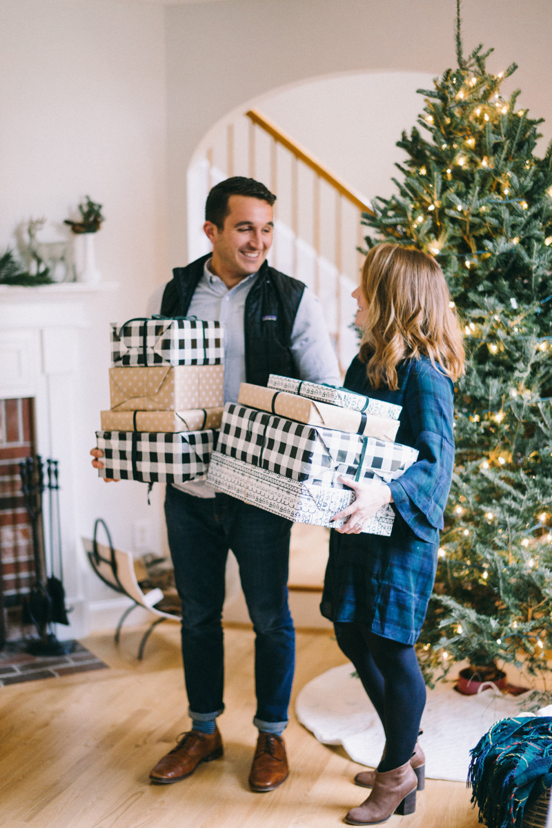 Newlywed Christmas dinner in Maine