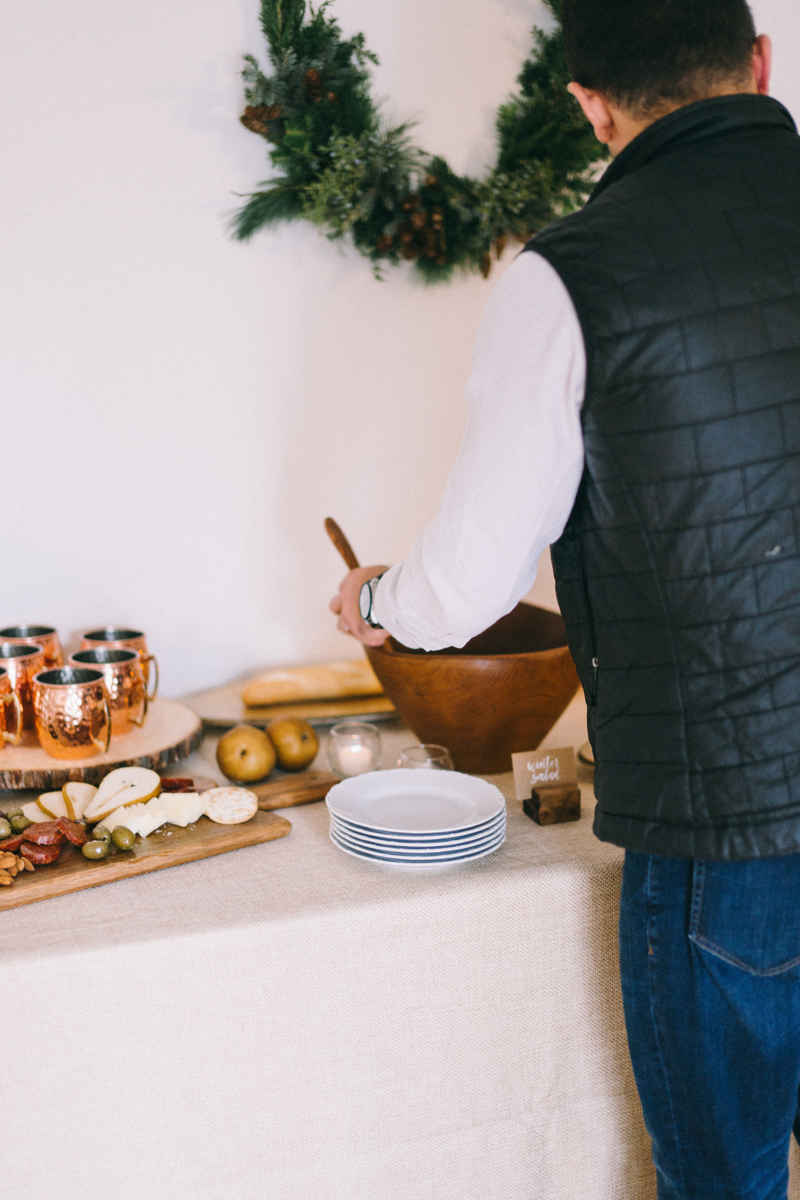 Newlywed Christmas dinner in Maine