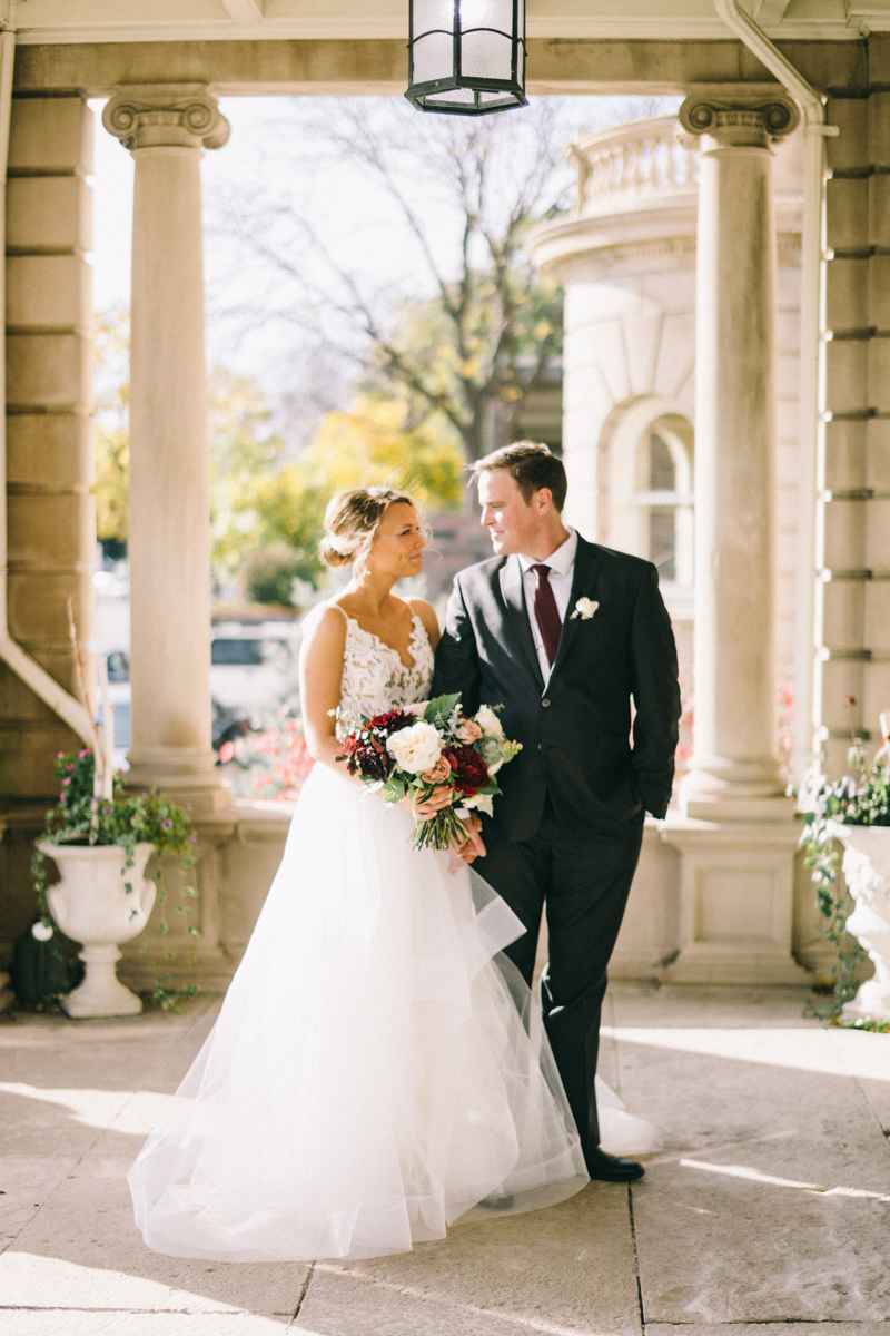 Fall romantic wedding at mansion