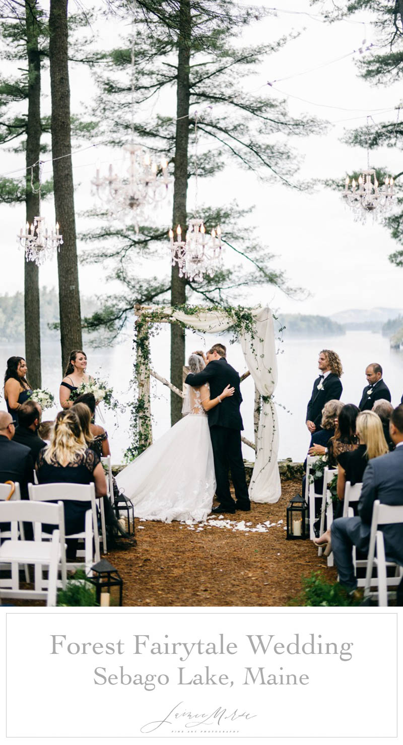 forest fairytale wedding sebago lake maine