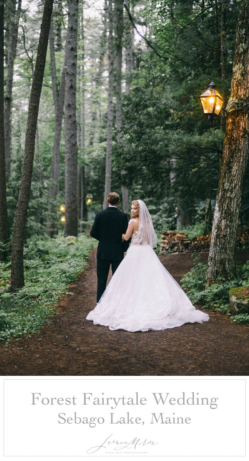 forest fairytale wedding sebago lake maine