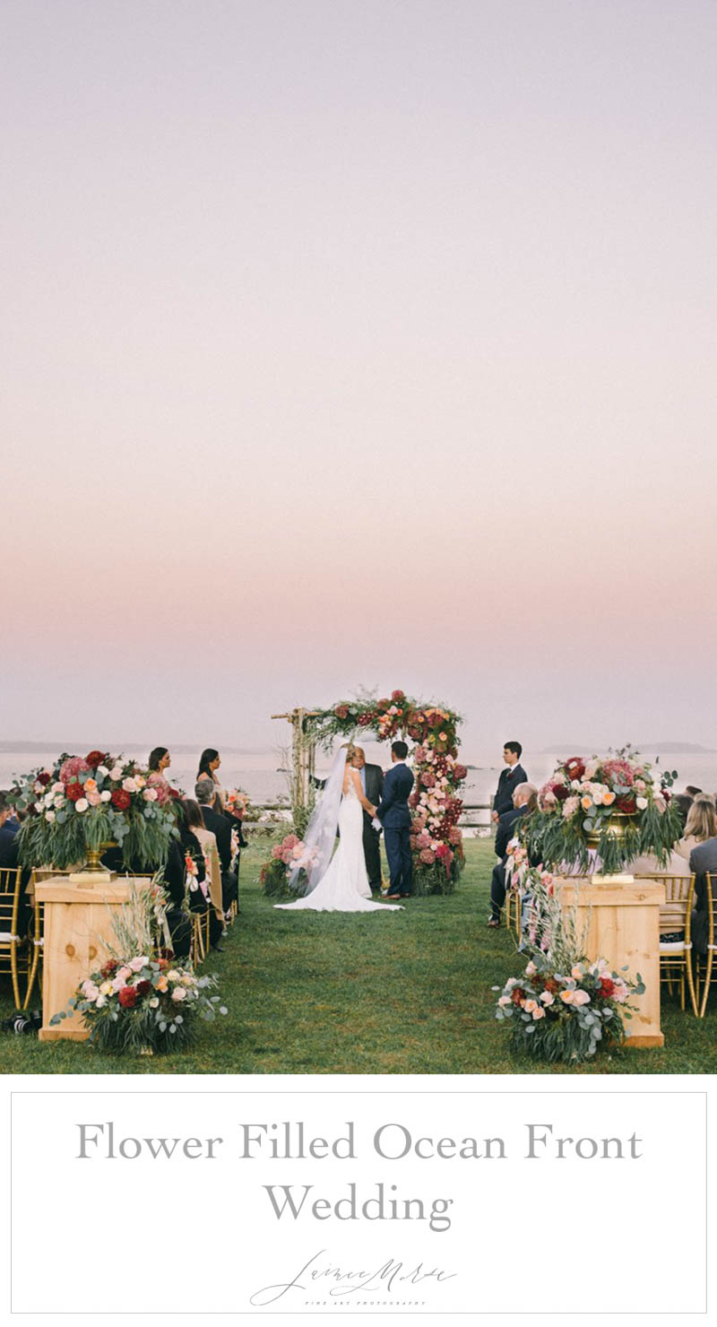 flower filled ocean front wedding scarborough maine