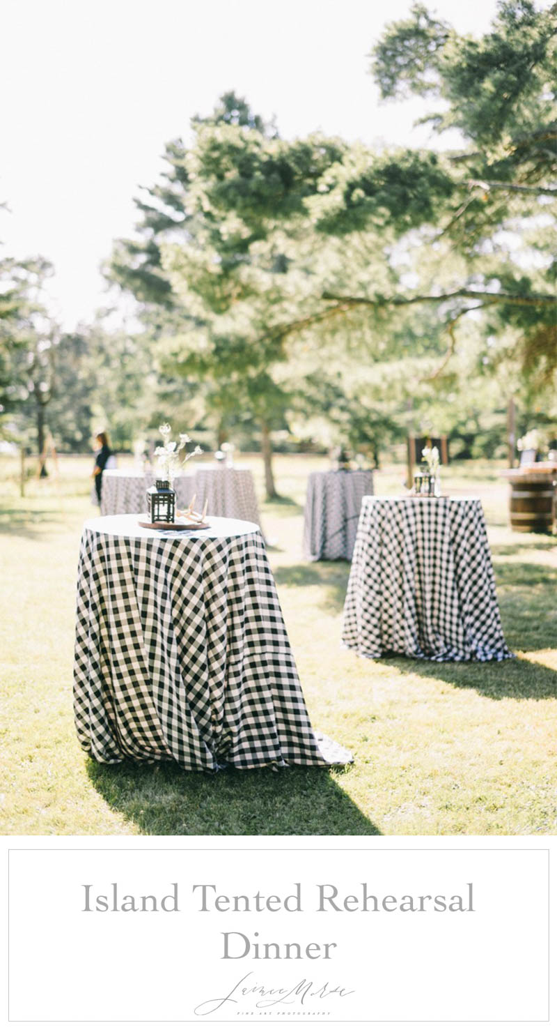 island tented rehearsal dinner