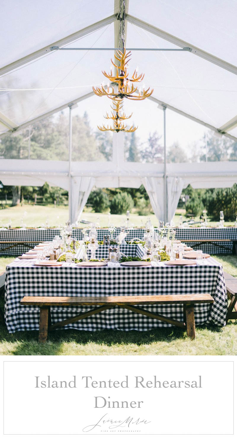 island tented rehearsal dinner