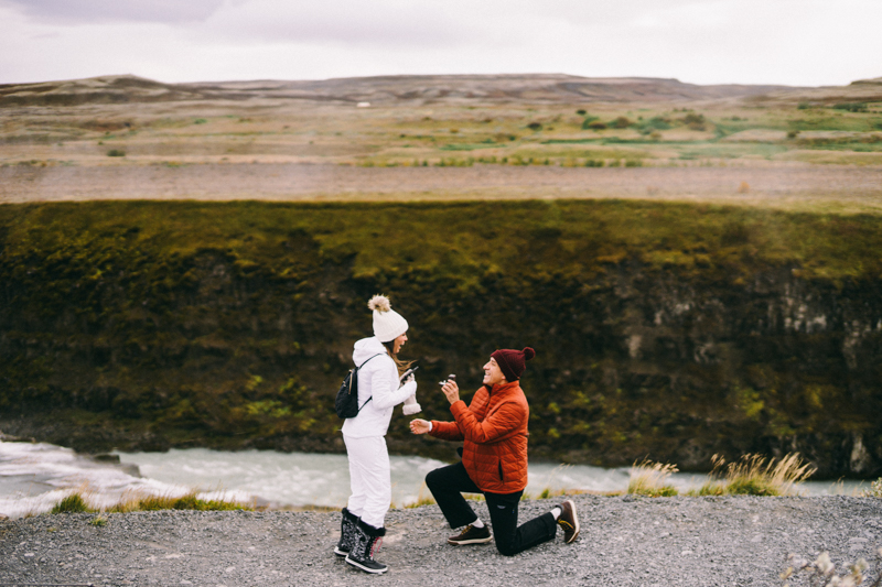 Iceland Proposal Photographer Gullfoss waterfall