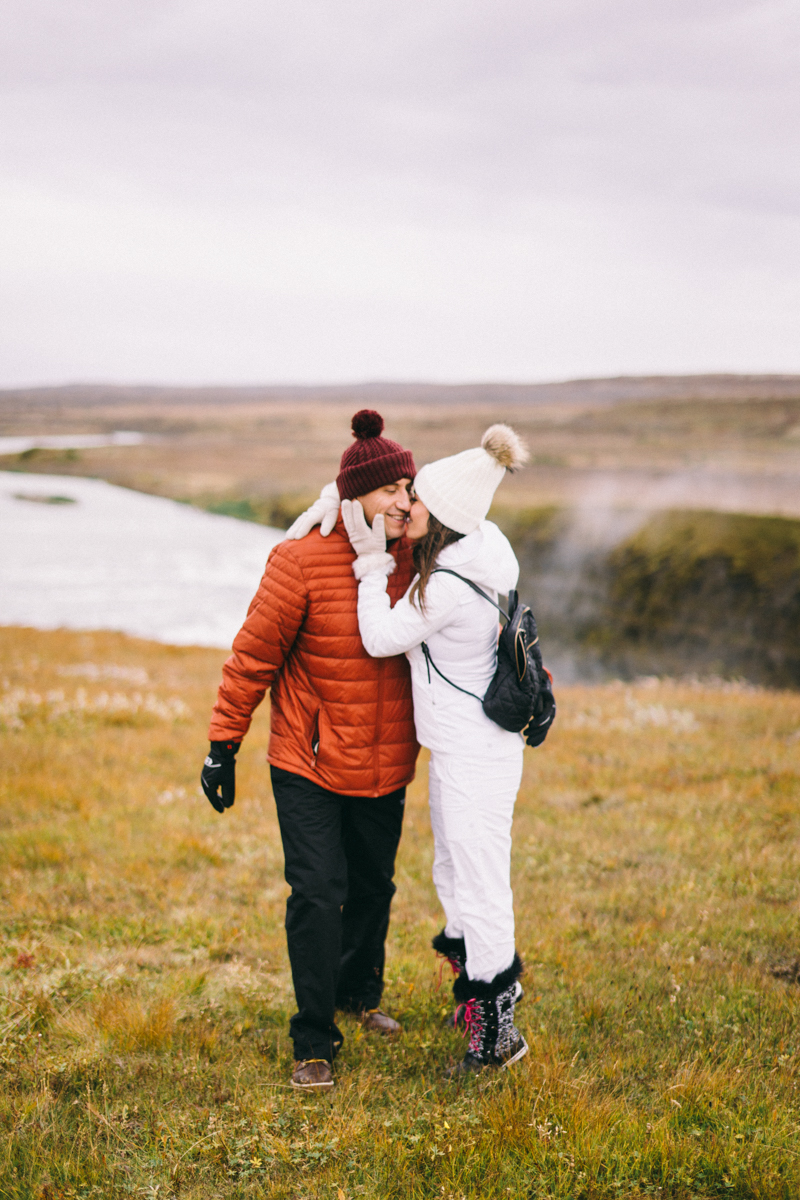 Iceland Proposal Photographer Gullfoss waterfall