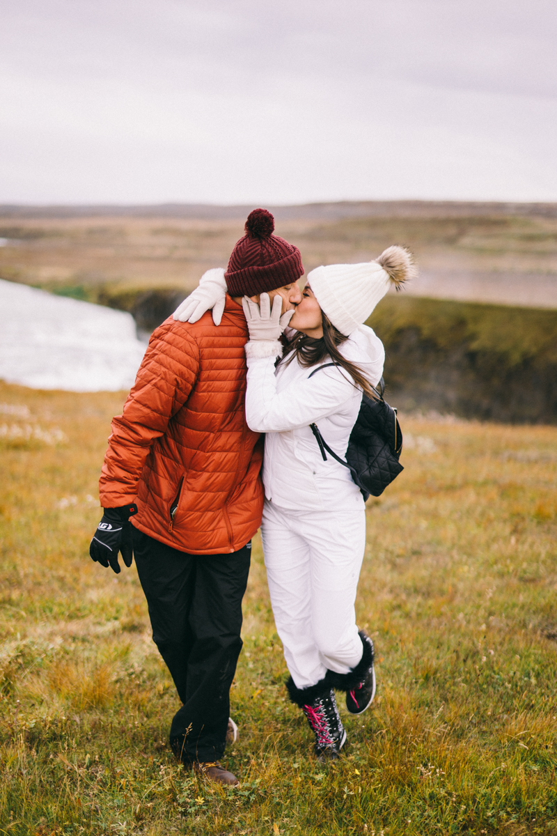 Iceland Proposal Photographer Gullfoss waterfall