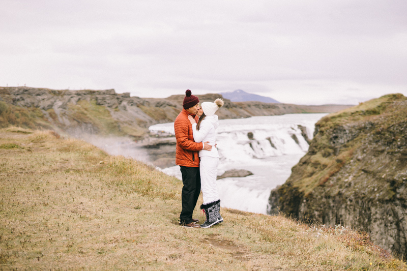 Iceland Proposal Photographer Gullfoss waterfall