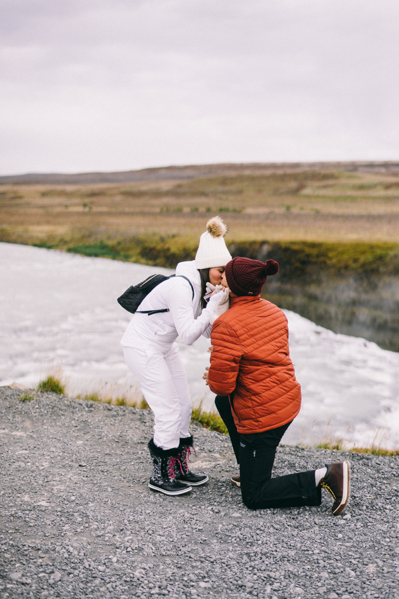 Iceland Proposal Photographer Gullfoss waterfall