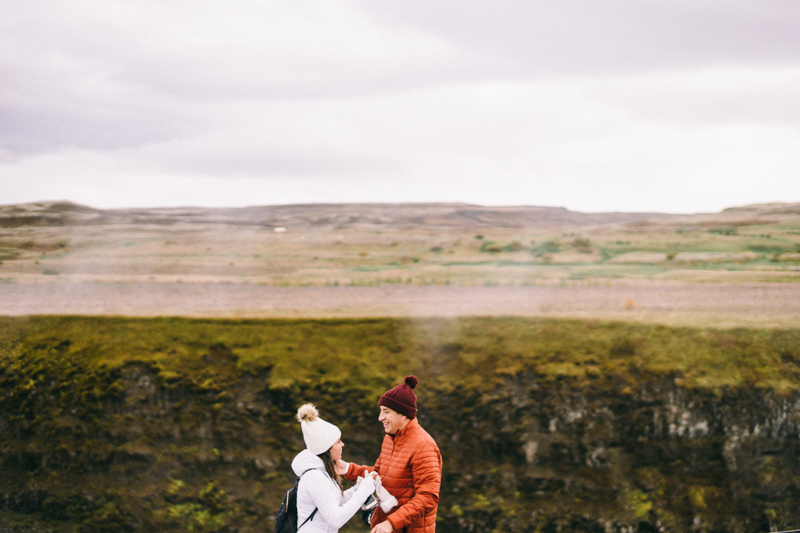 Iceland Proposal Photographer Gullfoss waterfall