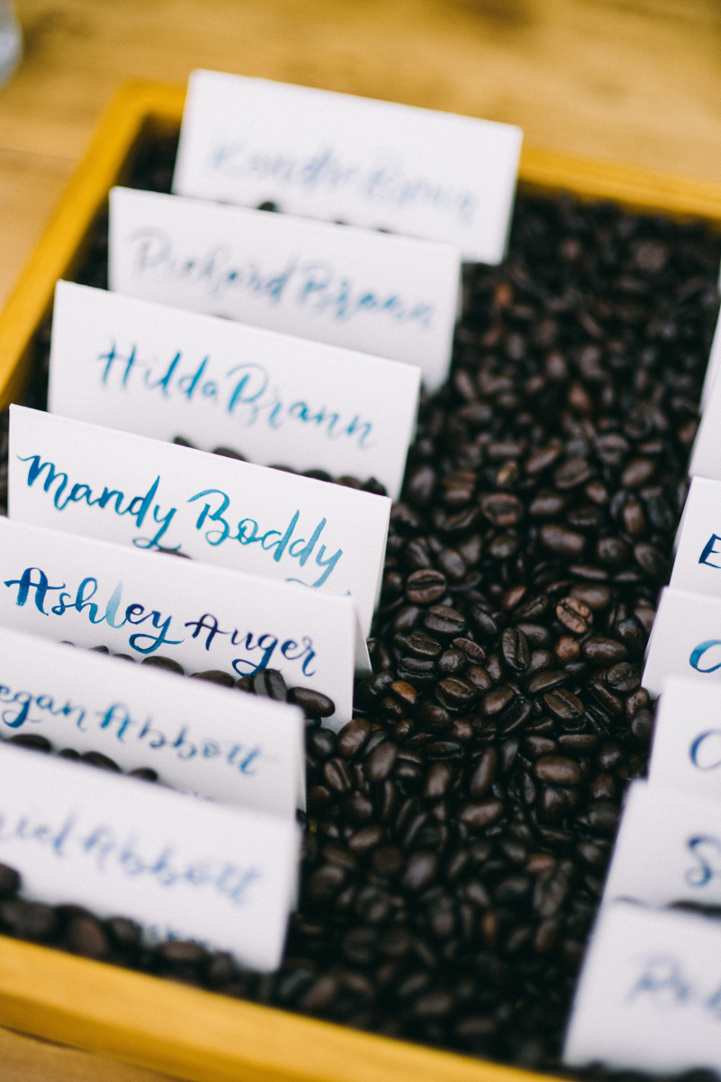 Backyard Brunch wedding with fall palette in Dayton Maine