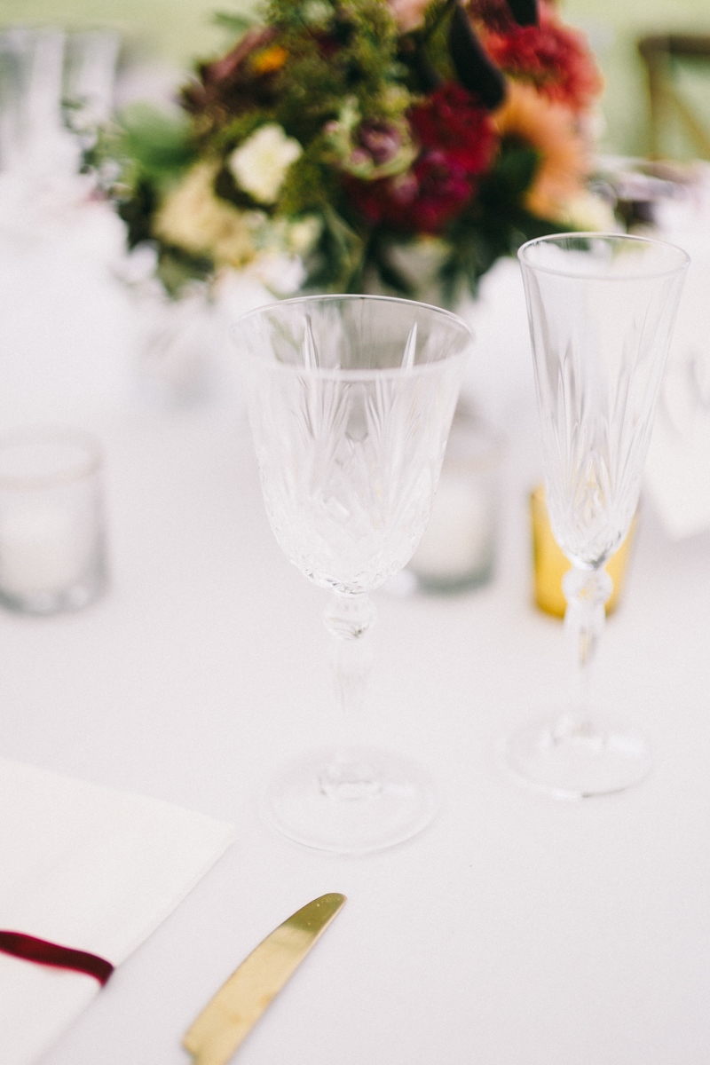 Backyard Brunch wedding with fall palette in Dayton Maine