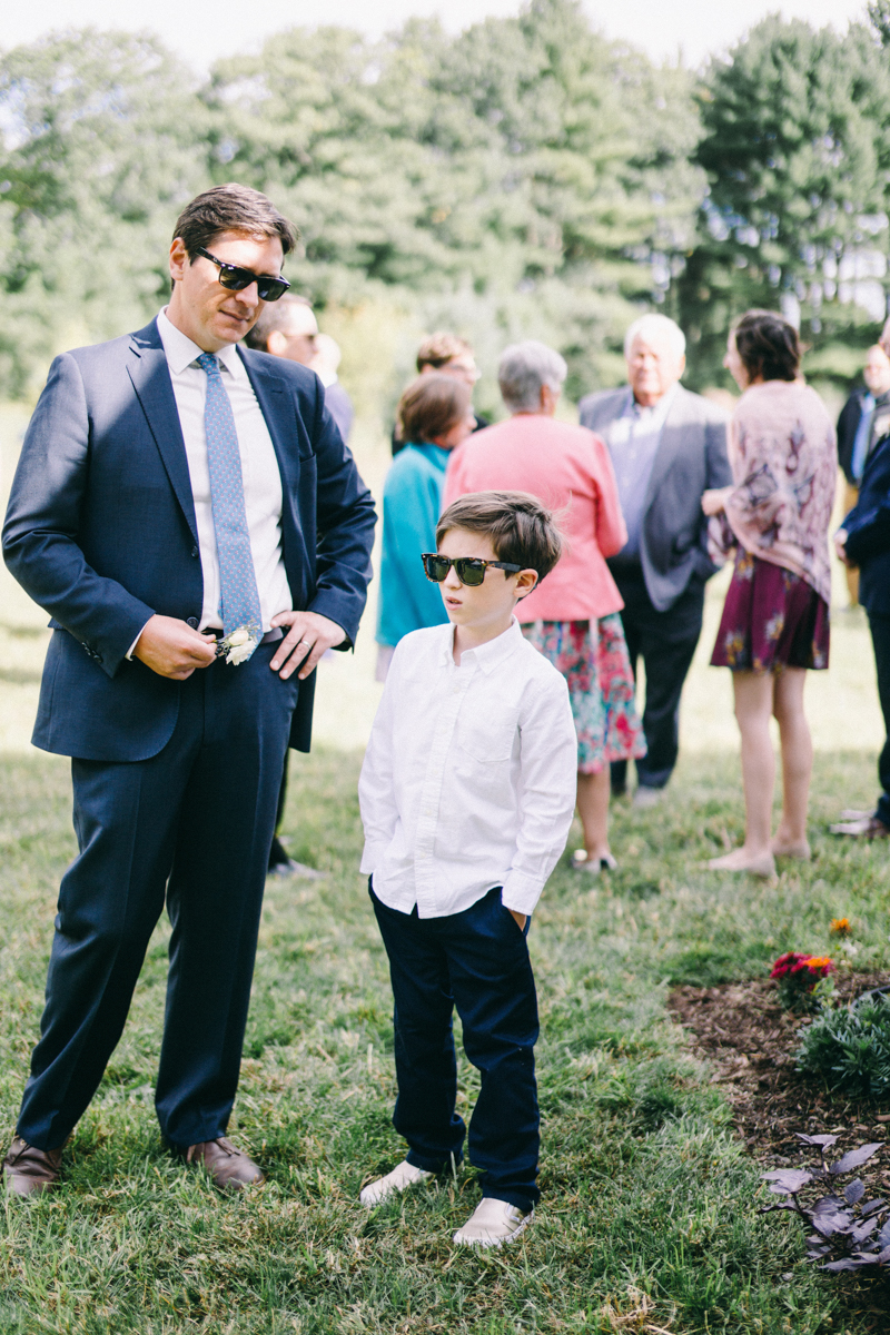 Backyard Brunch wedding with fall palette in Dayton Maine