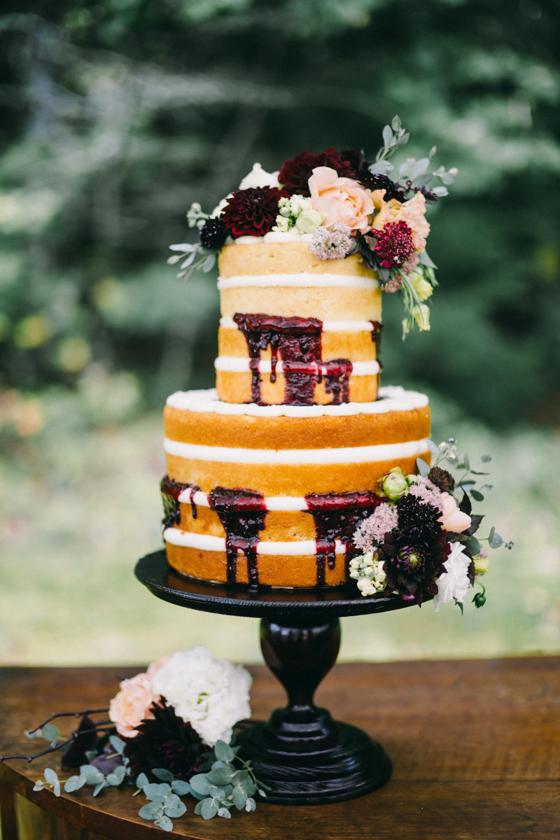 Backyard Brunch wedding with fall palette in Dayton Maine