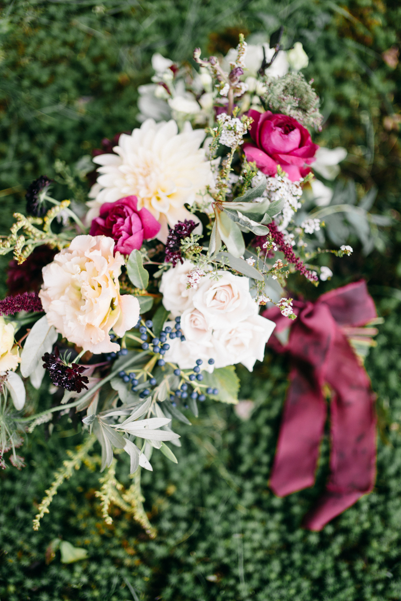 Backyard Brunch wedding with fall palette in Dayton Maine