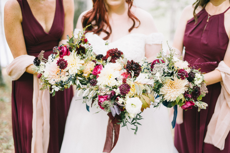 Backyard Brunch wedding with fall palette in Dayton Maine