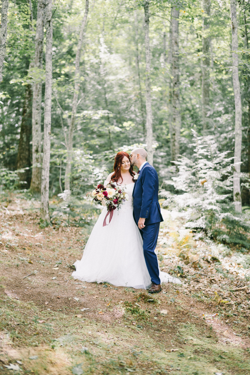 Backyard Brunch wedding with fall palette in Dayton Maine
