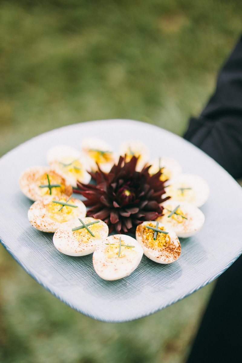 Backyard Brunch wedding with fall palette in Dayton Maine