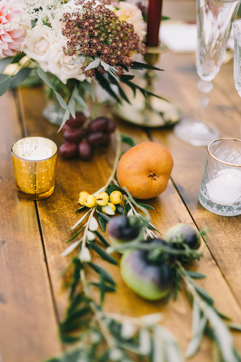 Backyard Brunch wedding with fall palette in Dayton Maine